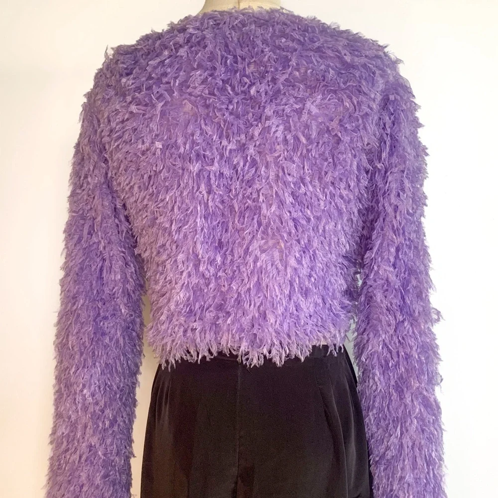 Zara Feather Effect Purple Sweater - Size US S - Picture 5 of 6